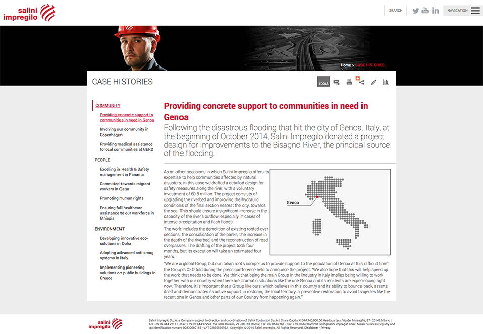 Providing concrete support to communities in need in Genoa   INTERACTIVE SUSTAINABILITY REPORT