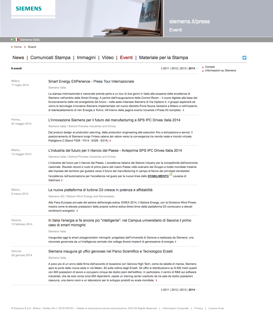 03 EVENTI SIEMENS 03 EVENTI SIEMENS