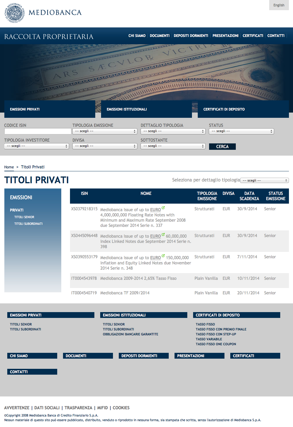 03 TITOLI PRIVATI MEDIOBANCA