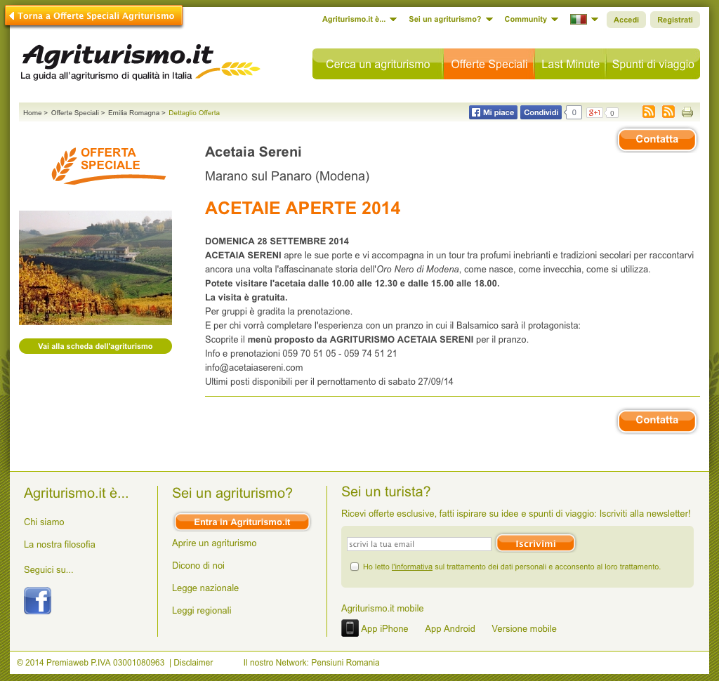 03 OFFERTE SPECIALI DETTAGLIO OFFERTA AGRITURISMO