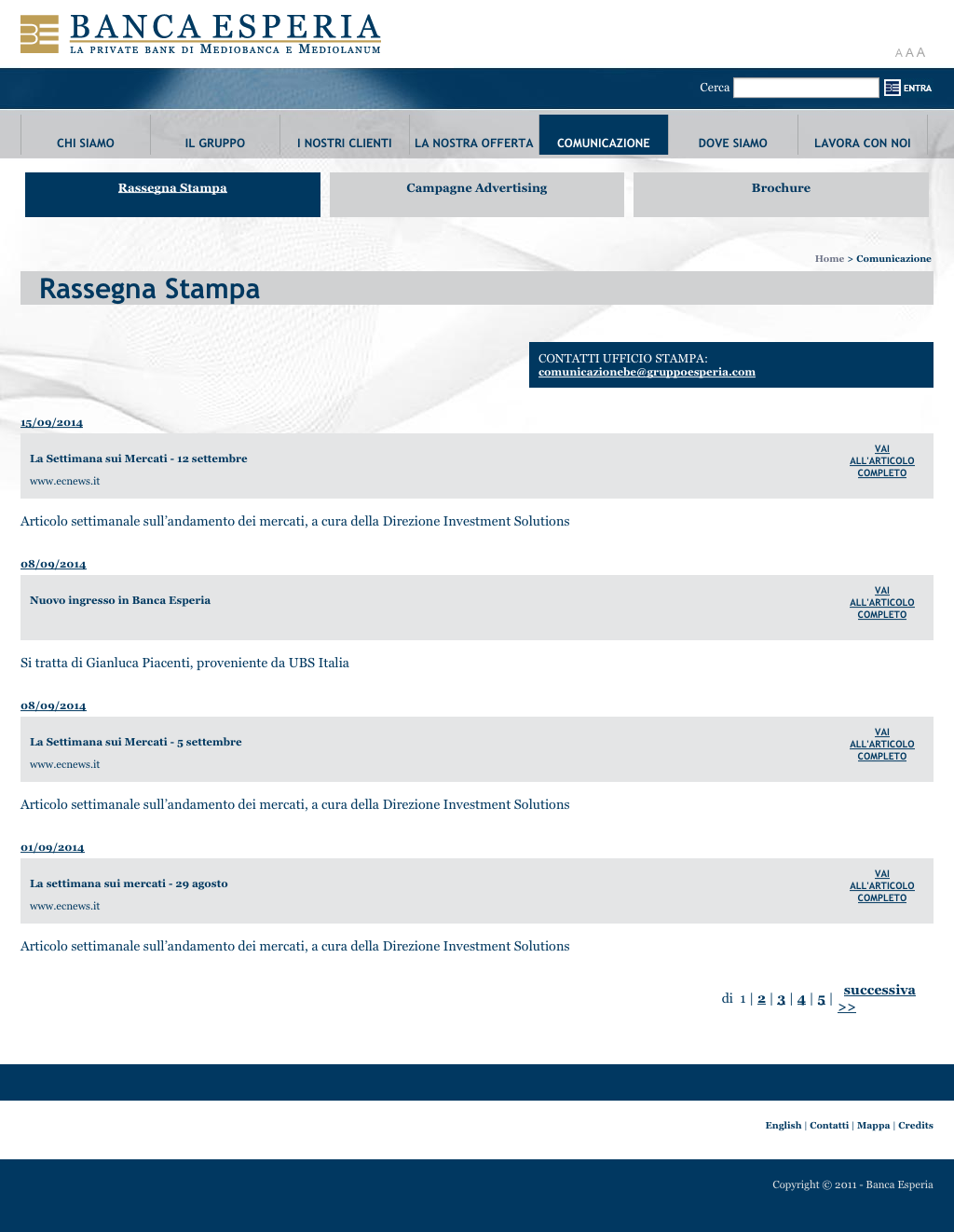 03 RASSEGNA STAMPA ESPERIA