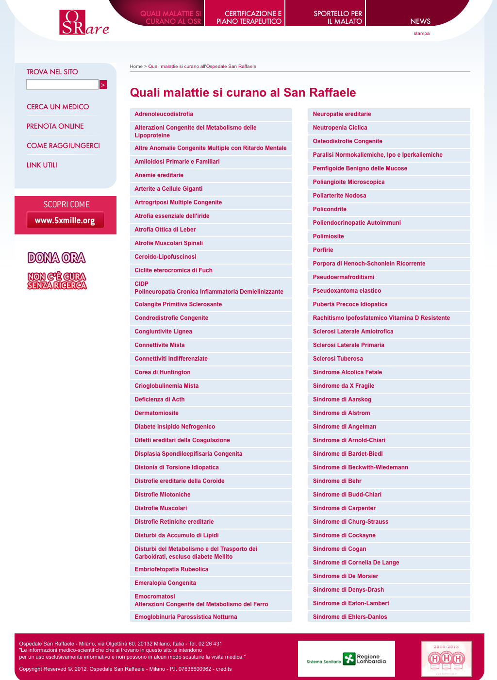 04 MALATTIE MALATTIE RARE