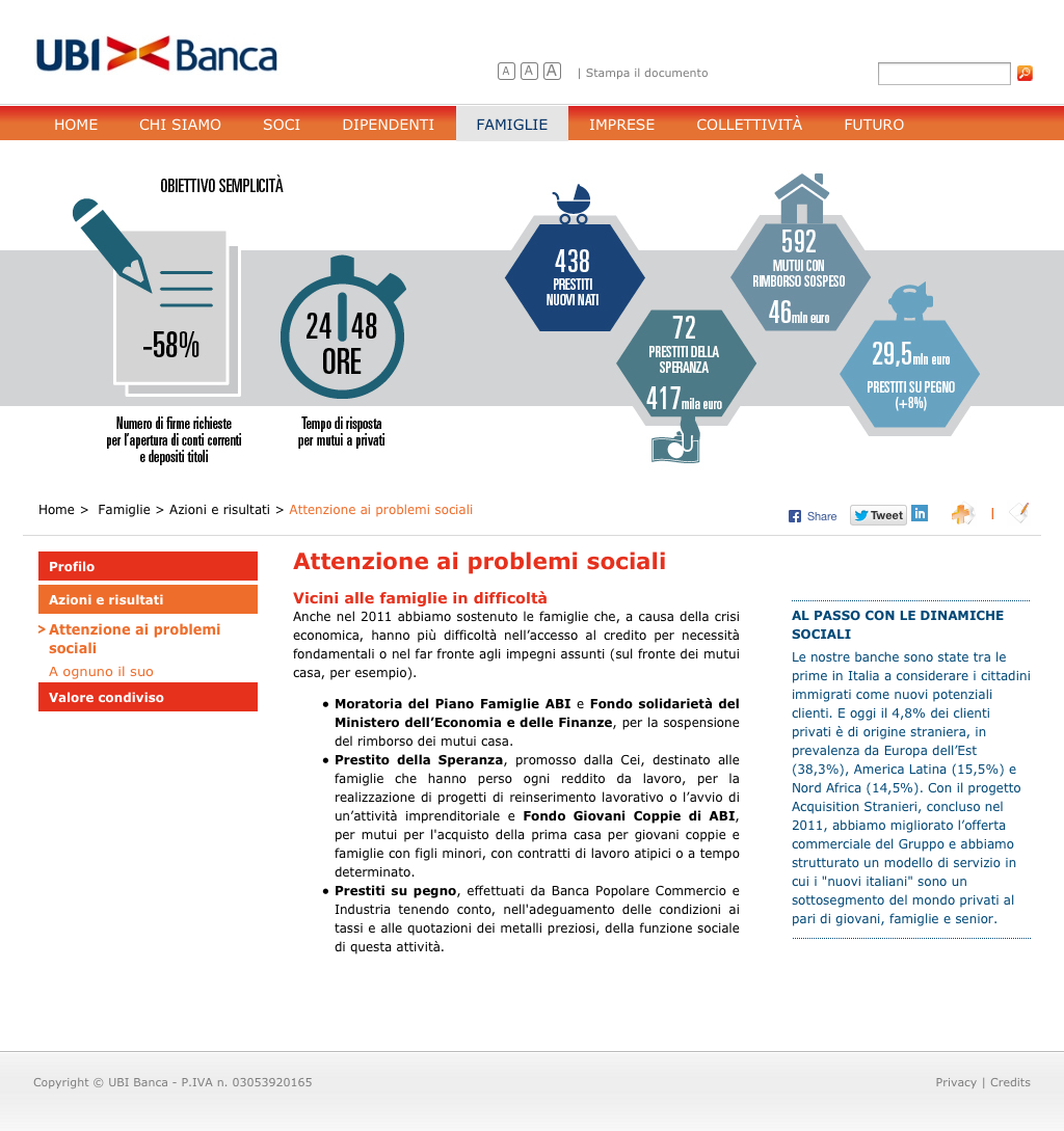 04 FAMIGLIE AZIONI RISULTATI UBI