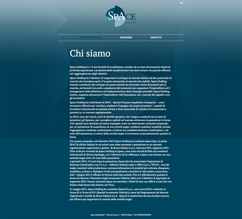 Chi siamo   SPACE HOLDING