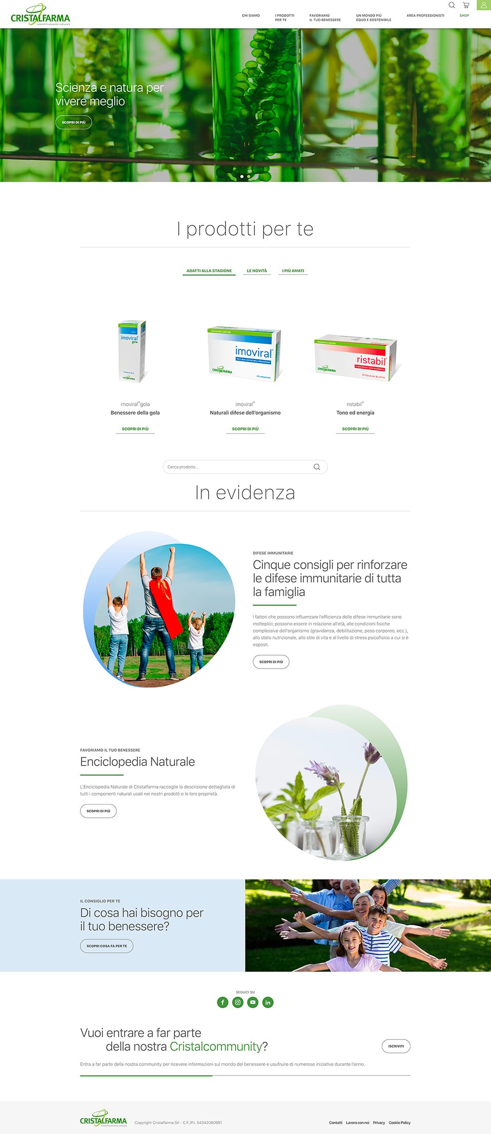 Homepage estesa Cristalfarma 2022
