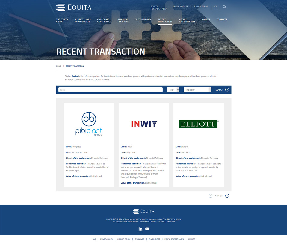 INTERNO RECENT TRANSACTION EQUITA
